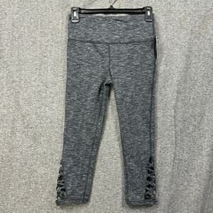 Ideology Womens Activewear Leggings Size XS Gray‎ Capri Elastic Waist Lattic Leg